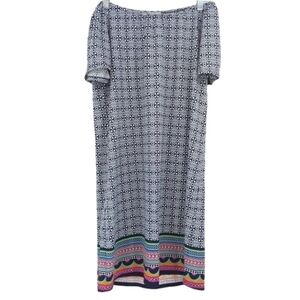 Jude Connally Printed Off The Shoulder Mini Shift Dress Preppy Summer Beach S